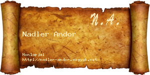 Nadler Andor névjegykártya